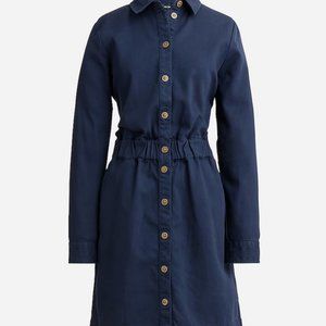 Navy Jcrew LS button front chino dress Size 2
